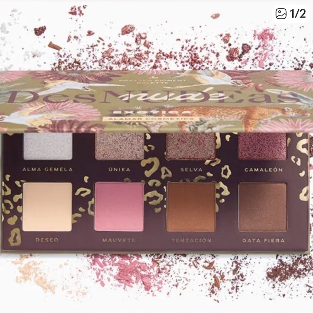 🔥 BRAND NEW Alamar Cosmetics Eyeshadow Palette - Pink, Brown, Gold